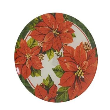 Imagem de Prato Raso em vidro Flor de Natal 25cm - Espressione - Espressione Mab