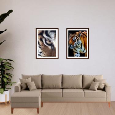 Imagem de Sofá Beny com Chaise Esquerda, 1,40x2,60m, 4 Lugares, Linho, Base em Madeira.