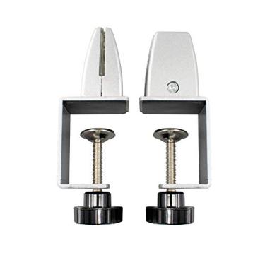 Imagem de Braçadeira divisória ajustável de alumínio - braçadeira de suporte de divisor de mesa de acrílico para proteção transparente