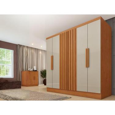 Imagem de Guarda Roupa Itaperuna 6 Portas e 4 Gavetas Internas Tcil Cinamomo Off