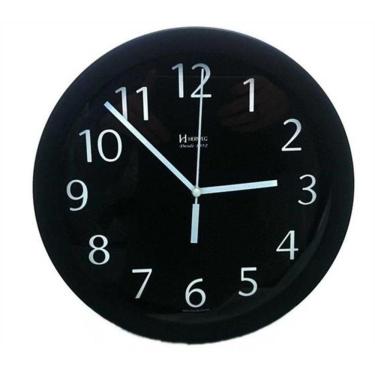 Imagem de Relógio De Parede Preto 30,5Cm Alumínio Herweg Preto 6719-34