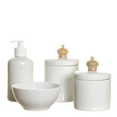 Imagem de Potes, Molhadeira E Porta ÁlcoolGel Com Corôa Quarto Bebê