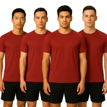 Imagem de Kit 4 Camisetas Fit Masculina Academia Treino Corrida Treino Básica Li