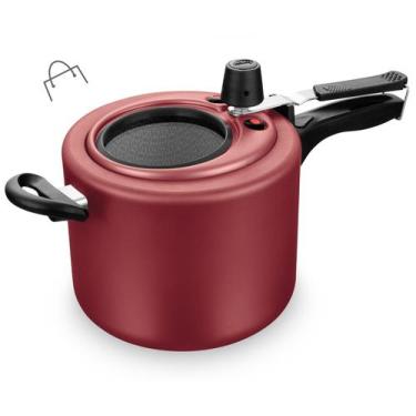 Imagem de Panela de Pressão com Visor de Vidro de 12cm Inquebrável Antiaderente 