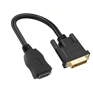 Imagem de MMOBIEL Adaptador de cabo HDMI para DVI – bidirecional – macho DVI-D Dual Link para HDMI fêmea – Conversor de cabos suporta monitor, PC, TV, jogos, projetor – 1080p Full HD 60Hz – conector dourado 0,3 m