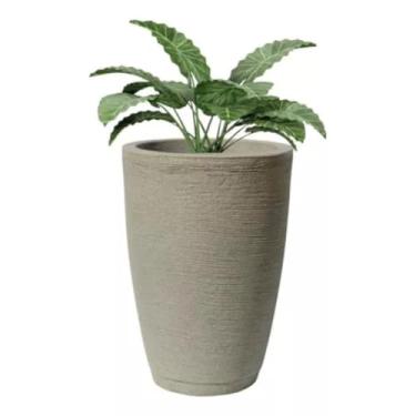 Imagem de Vaso Polieitleno Decorativo Redondo P/plantas Jardim Varanda (Cinza)