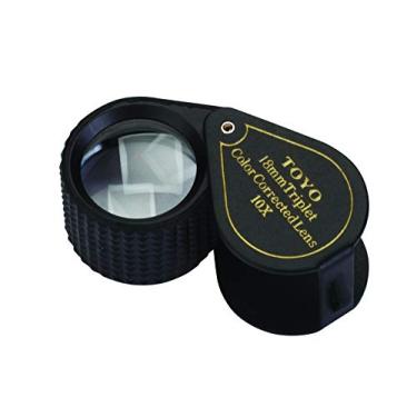 Imagem de Lupa profissional de joalheiro com ampliação de 10 x da Toyo com lente tripla de 18 mm, preta