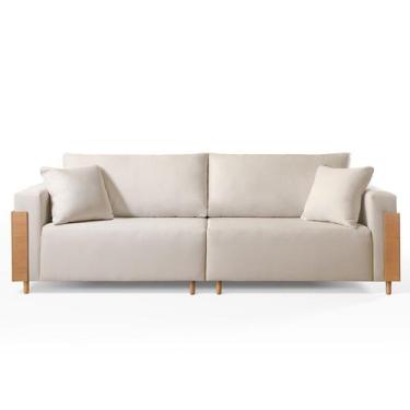 Imagem de Sofá Fixo Heitor 4 Lugares Luxo Pé de Madeira 2,40m Castellar Móbile