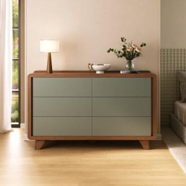 Imagem de Cômoda 6 Gavetas 100% Mdf Premium com Corrediças Telescópicas e Pés El