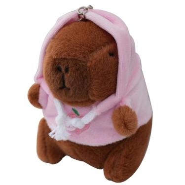 Imagem de Porta-chaves de pelúcia de carpincho, porta-chaves pequeno de pelúcia de carpincho - porta-chaves de peluche - brinquedo de animais, bonecos de peluche, acessório para mochila, pingente de carpincho