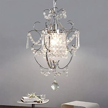 Imagem de BUUQSGKV Luminária pendente de cristal europeu corredor lâmpada janela cabeça única lâmpada pendurada antigo quarto nórdico cabeceira decorativo novo lustre de teto vida interessante