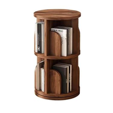 Imagem de PEYNIR Estante rotativa circular de 360 graus, estante de livros de chão para estudo, quarto, estante aberta, estante boho