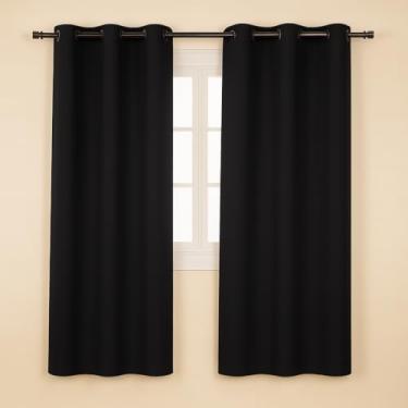 Imagem de Cortina para janela 2,40m largura x 1,30m comprimento decor lisa (Preta)