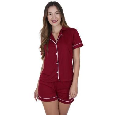 Imagem de Pijama Americano Curto Gola Botão Amamentação -c10 BRENDA - Bella da S