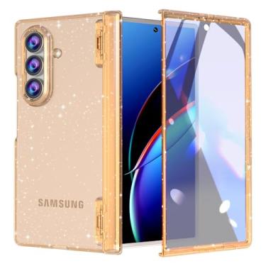 Imagem de FABSPARK Capa protetora de tela integrada para Samsung Galaxy Z Fold 7, proteção de dobradiça, brilhante, brilhante, transparente, transparente, slim fit, acrílico, rígido, policarbonato para Samsung