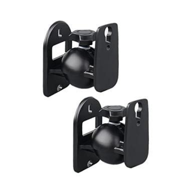 Imagem de Prateleiras de centro de entretenimento Suporte de parede para alto-falante Suporte de parede com som surround Suporte de parede pequeno giratório universal 1 par adequado para leitores de DVD, caixas