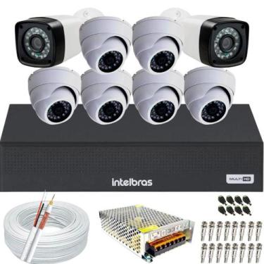 Imagem de Kit cftv 8 câmeras de segurança infravermelho Full Hd Dvr 8ch Intelbra