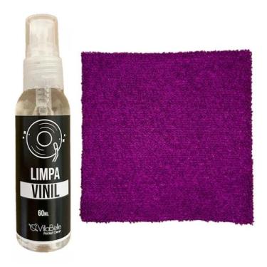 Imagem de Kit Limpeza De Discos Vinis Com Pano Roxo - So Produto