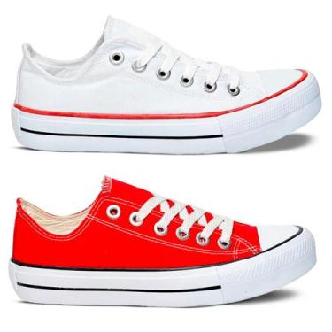 Imagem de Kit 2 Pares Tenis Feminino Star Casual All Tradicional Confortavel - O