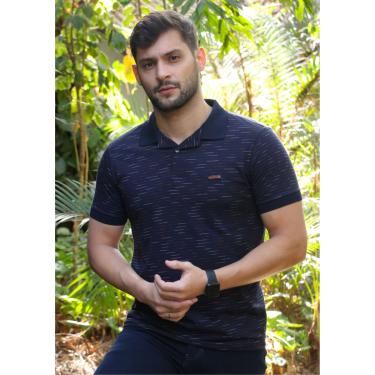 Imagem de Camisa Polo Pau a Pique Estampada Azul Marinho