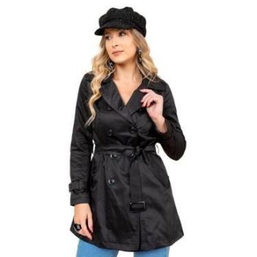 Imagem de Trench Coat Tendência Premium Casaco Sobretudo-Feminino