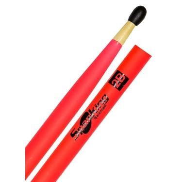 Imagem de Baqueta Spanking Linha Luminosa 2B Clássica Rosa Fluorescente com Ponta de Nylon 4119RS