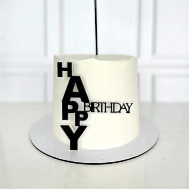 Imagem de LZGXZF 1 PCS Acrylic Happy Birthday Cake Toppers Oh Baby Cake Topper Black Mirror Birthday Party Cake Decorations Boys and Girls Anniversary Party Decorations Supplies