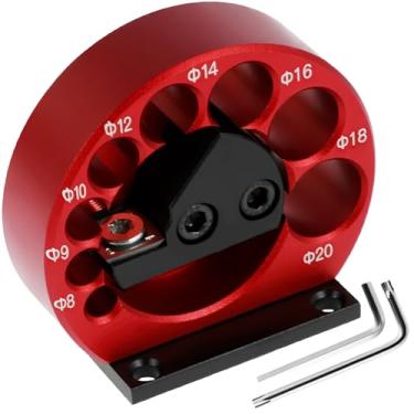 Imagem de RWWPJLLWHR Gabarito para máquina de cavilha com chave inglesa 8-20 mm cortador de cavilha ajustável 8 furos de liga de alumínio haste redonda máquina de perfuração elétrica métrica ferramenta auxiliar