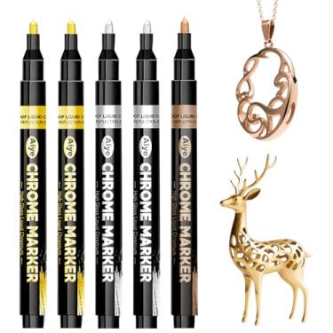 Imagem de San Jeirie Pacote com 5 canetas piant cromadas, 2 douradas, 2, prata, 1 cobre