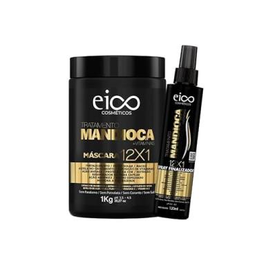 Imagem de Máscara Capilar Eico Mandioca Tratamento 1kg e Spray Finalizador Proteção Térmica 120ml