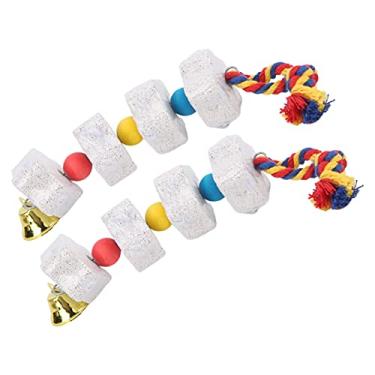 Imagem de Pssopp Brinquedos para Pássaros Com Pedra Molar para Moagem de Bico Ricos Em Vitaminas Perfeitos para Papagaios Hamsters