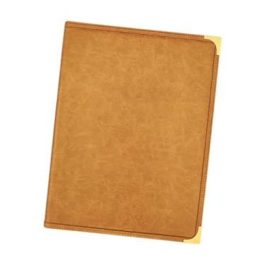 Imagem de oshhni Capa de Cardápio de Restaurante 6 Vistas Manga Transparente Comercial Tamanho A4 Pasta de Cardápios Livro de Cardápios para Hotel Bar Festa Café, Marrom