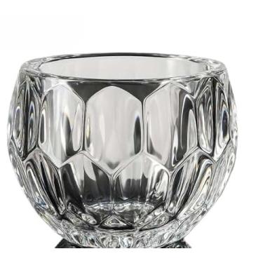 Imagem de Castiçal de Vidro, Porta Velas para Decoração de Mesa e Aparador com Estilo e Elegância(Redondo Cristal)