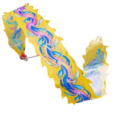 Imagem de Square Dance 3D Conjunto de fita de dragão real - Jogo de malabarismo e arremesso ao ar livre dragão fitness para adereços de desempenho de palco (amarelo, 8 m)