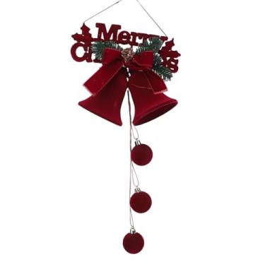 Imagem de AUNMAS Ornamento Decorativo de árvore de Natal Pingente de Natal Ornamento de Bola de Natal Flocado Vermelho Com Design Exterior Vibrante para árvores de Natal, Guirlandas, Lareiras (Placa de Carta)