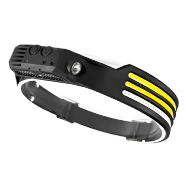Imagem de Lanterna de Cabeça LED Recarregável, Faixa Ajustável com Luz COB e XPE, 4 Modos de Iluminação, USB Tipo C, Resistente à Água, Ideal para Camping, Pesca e Trilhas