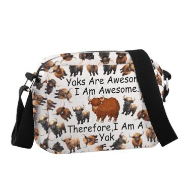 Imagem de Mammalogy Gift Yak Lover Bolsa tiracolo Yak Rancher Dono Presente Amante Animal Gi-ft, Yaks Are Awesome Hcb