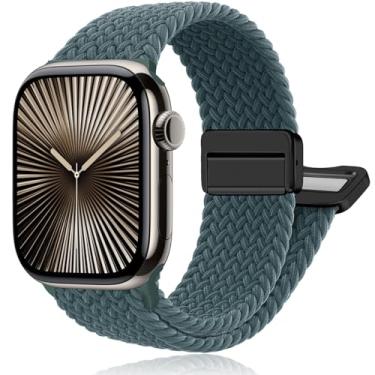 Imagem de Pulseira trançada magnética para Apple Watch séries 11 10 9 8 7 6 5 4 3 / SE/Ultra 3 de 40 mm, 44 mm, 46 mm, 42 mm, 38 mm, 41 mm, 45 mm, 49 mm, 49 mm