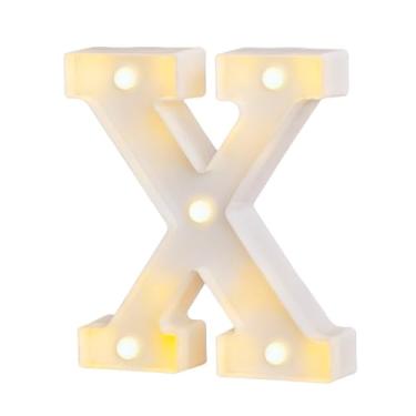 Imagem de Letras para letreiro de LED, letreiro para casamento, festa de aniversário, decoração de Natal, luz noturna e alfabeto de bar doméstico (X)