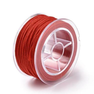 Imagem de 1 rolo de macramê de algodão corda trançada de 1 mm para pulseira DIY, colar, acessórios de cabelo, artesanato, decoração de parede, caixas de presente penduradas, embalagem de embrulho, 30,62 metros