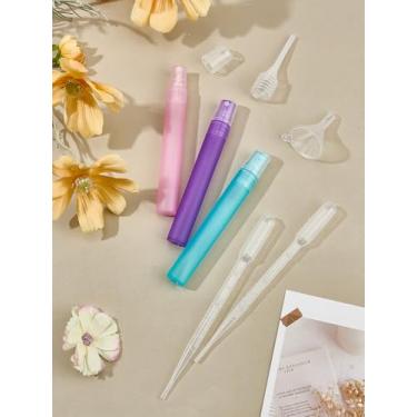 Imagem de 6 kits de perfume dispensadores, frascos de spray de névoa fina, incluindo frascos de spray de plástico, pipetas de transferência de mola, conta-gotas e funil para limpeza de óleos essenciais