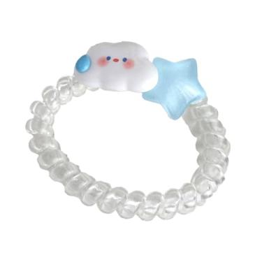 Imagem de Generic Presilha Francesa Feminina Prendedor de Cabelo Moda Estrela Nuvem Decoração Ampla Aplicação para Compras (Laço de cabelo estrela nublada)