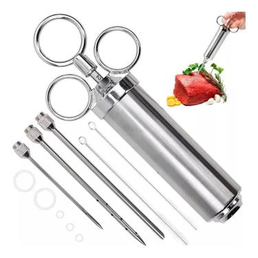 Imagem de 3X Seringa Injetora De Temperos Molhos Agulha Inox Carne Fra