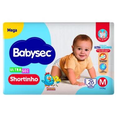 Imagem de Fralda Babysec Ultrasec Shortinho Mega Tamanho M 26 Unidades Descartáv