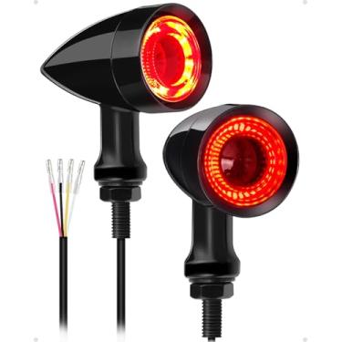 Imagem de Luz de seta traseira Benlari com 48 LEDs, indicador de pisca-pisca SMD adequado para Honda, Yamaha, Suzuki, Kawasaki, Harley Sportster (preto, luz de seta traseira)