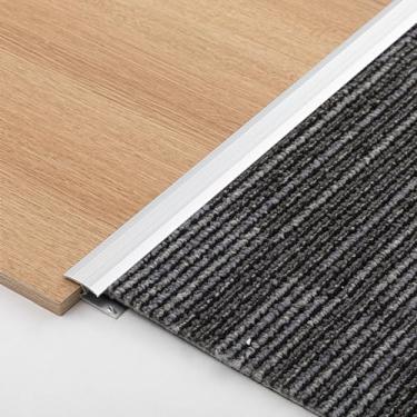 Imagem de Zonon Tira de transição de piso em forma de Z de liga de alumínio de 91 cm, tapete para azulejo/laminado/piso de madeira, capa de proteção de borda cortável para portas de quarto de escritório em casa