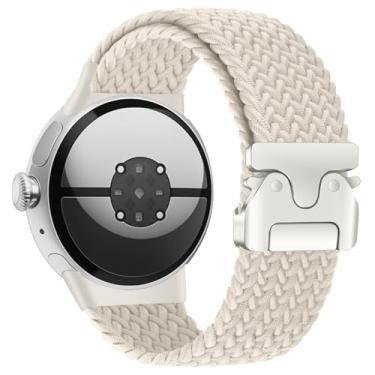 Imagem de Yeahxing Pulseira para Pixel Watch 4/3 de 45 mm - Pulseira trançada de nylon elástico para Google Pixel Watch 4 de 45 mm 2025, serve para pulseira ajustável de 17,3 a 25,9 cm com fivela de paraquedas