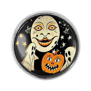 Imagem de Anel Ghosts n' Goblins - Anel artesanal artesanal com ilustração de arte de Halloween vintage, Vidro, Sem pedra preciosa