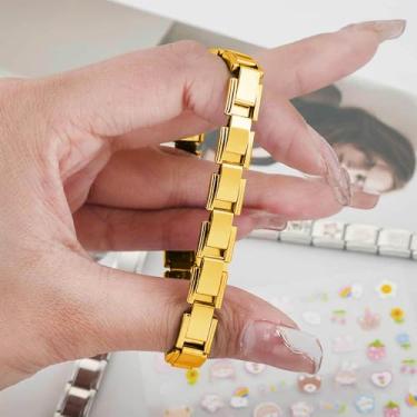 Imagem de Pulseiras elásticas de aço inoxidável prata e ouro para mulheres e homens com corrente de elos elásticos para decoração vintage à prova d'água acessórios de joias modernas joias presentes, One Size