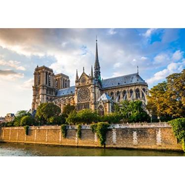 Imagem de YINGJIEKISSU Puzzle de 1000 Peças - Catedral de Notre Dame com Nuvens Fofas - Madeira Grossa e Resistente - Jigsaw para Adultos e Adolescentes - Tamanho 70*50cm - Quebra-Cabeça Clássico Unissex
